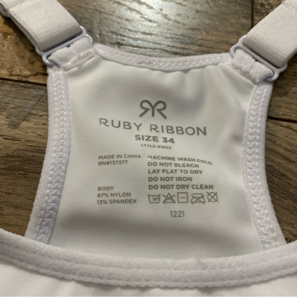 Ruby Ribbon White Sports Bra - Picture 3 of 6